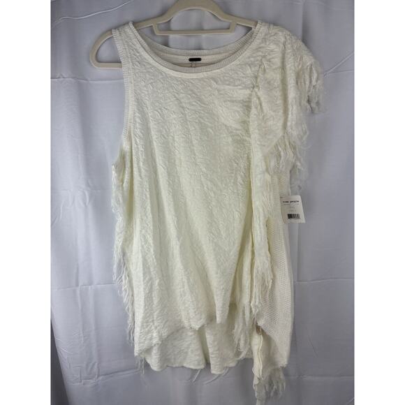 Free People Women's Top Treat Me Tender Color Ivory Size Small NWT boho Tank - Picture 2 of 10